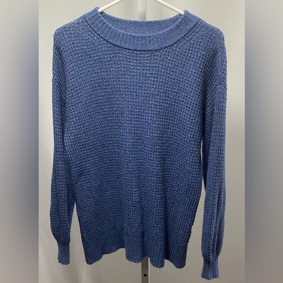 American Eagle Waffle Knit Heather Blue Sweater size XS - Picture 9 of 9